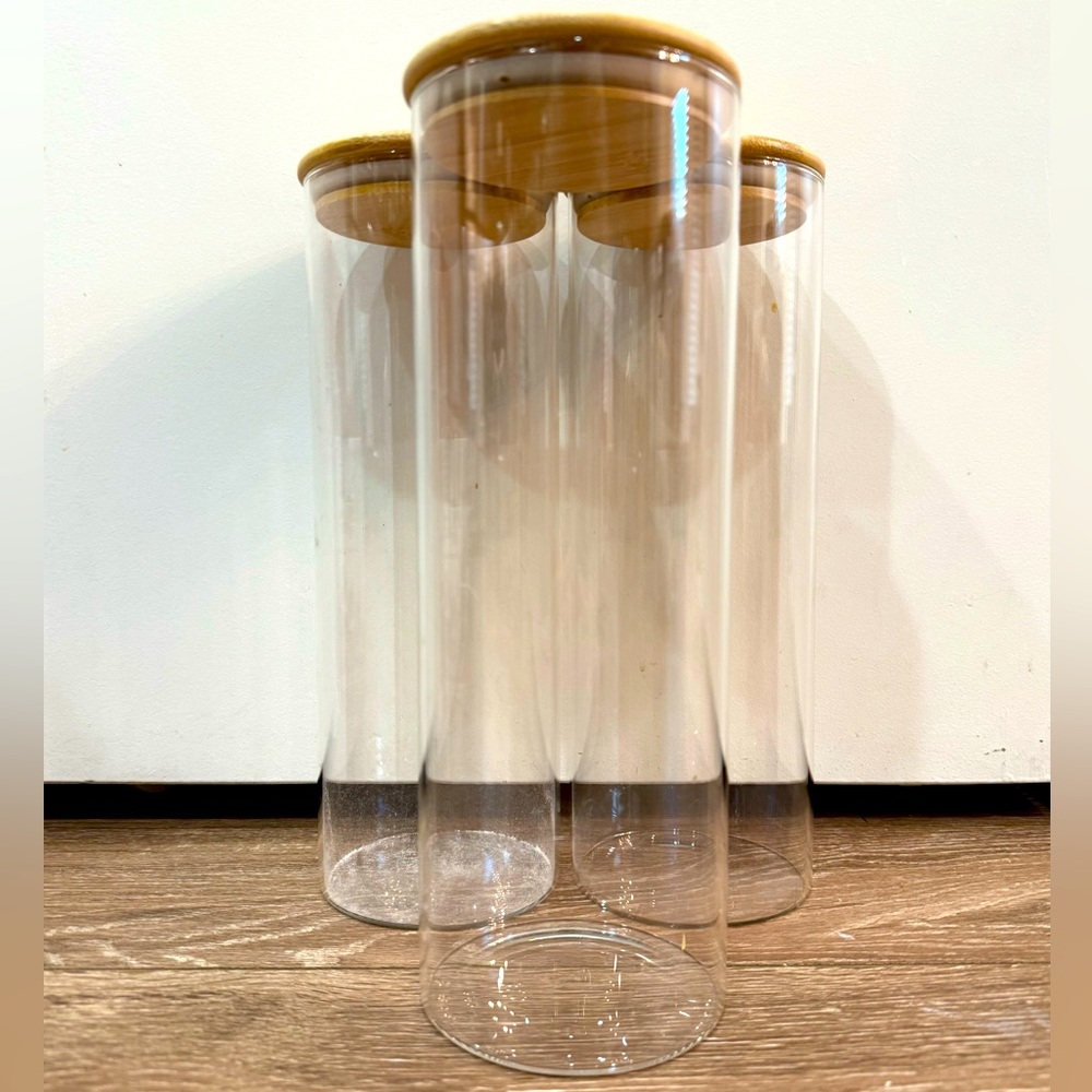 Glass storage jars